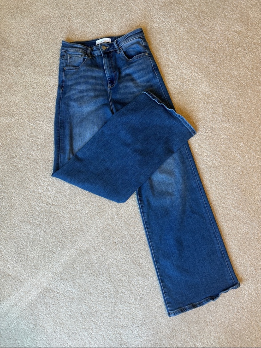 Classic High-Rise Wide Leg Jeans - Dark Blue